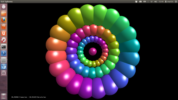 optirun glxspheres output